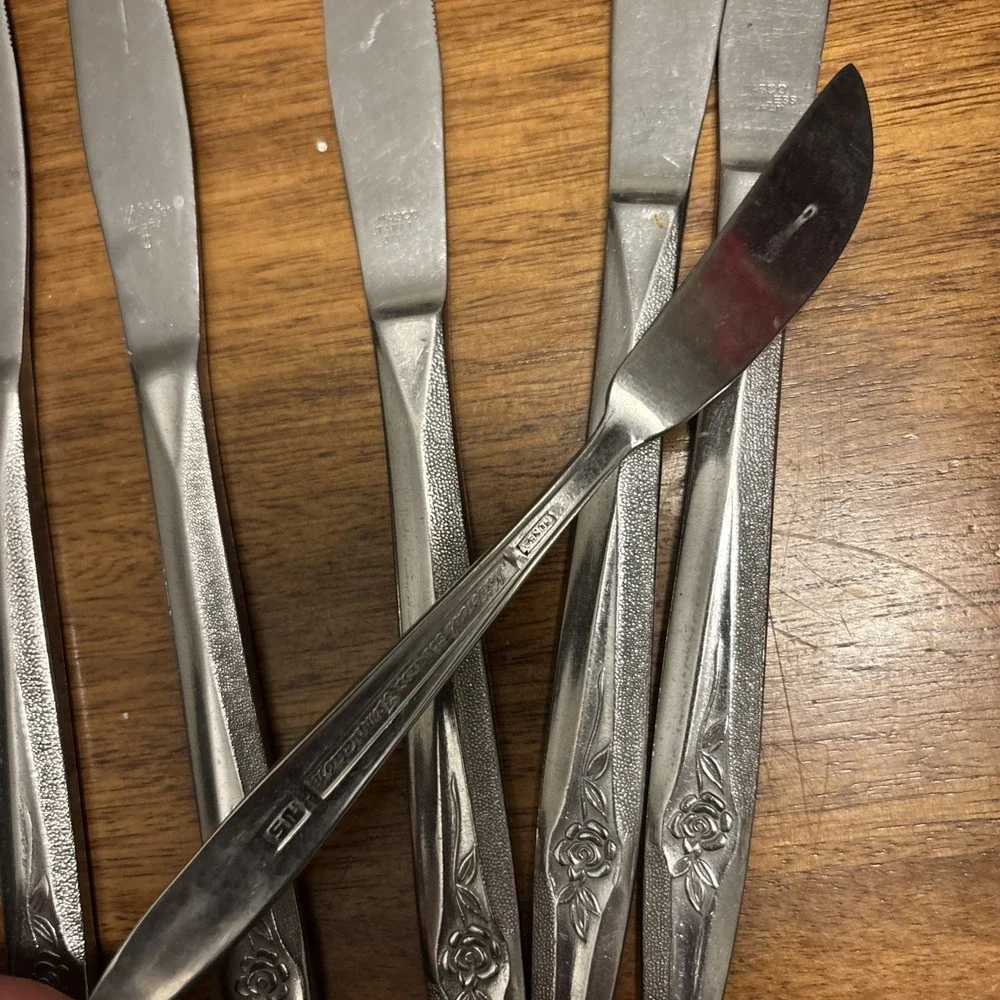 35 Pc. NASCO TEMPTATION Dinner Fork Spoon‎ Knife Stainless Korea Single Rose